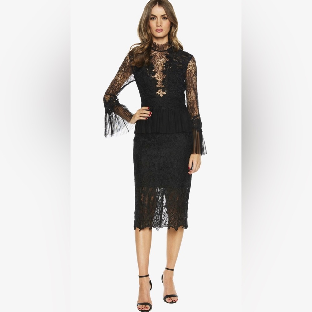 BARDOT FRANKIE LACE DRESS IN BLACK